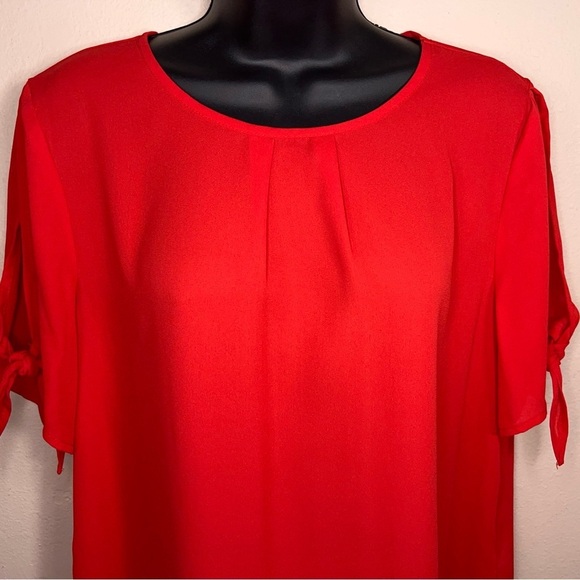 Medium Red Short Sleeve Blouse Shein Retro Classic Roomy Fit - Picture 8 of 13